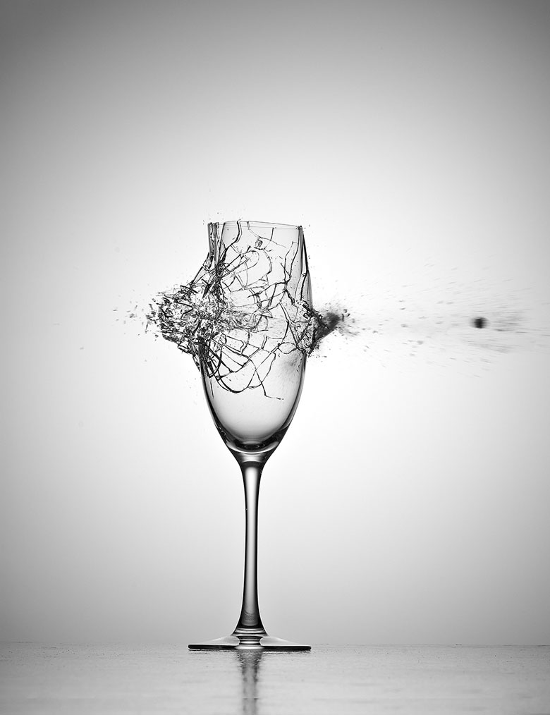 Bullet throught glass photo