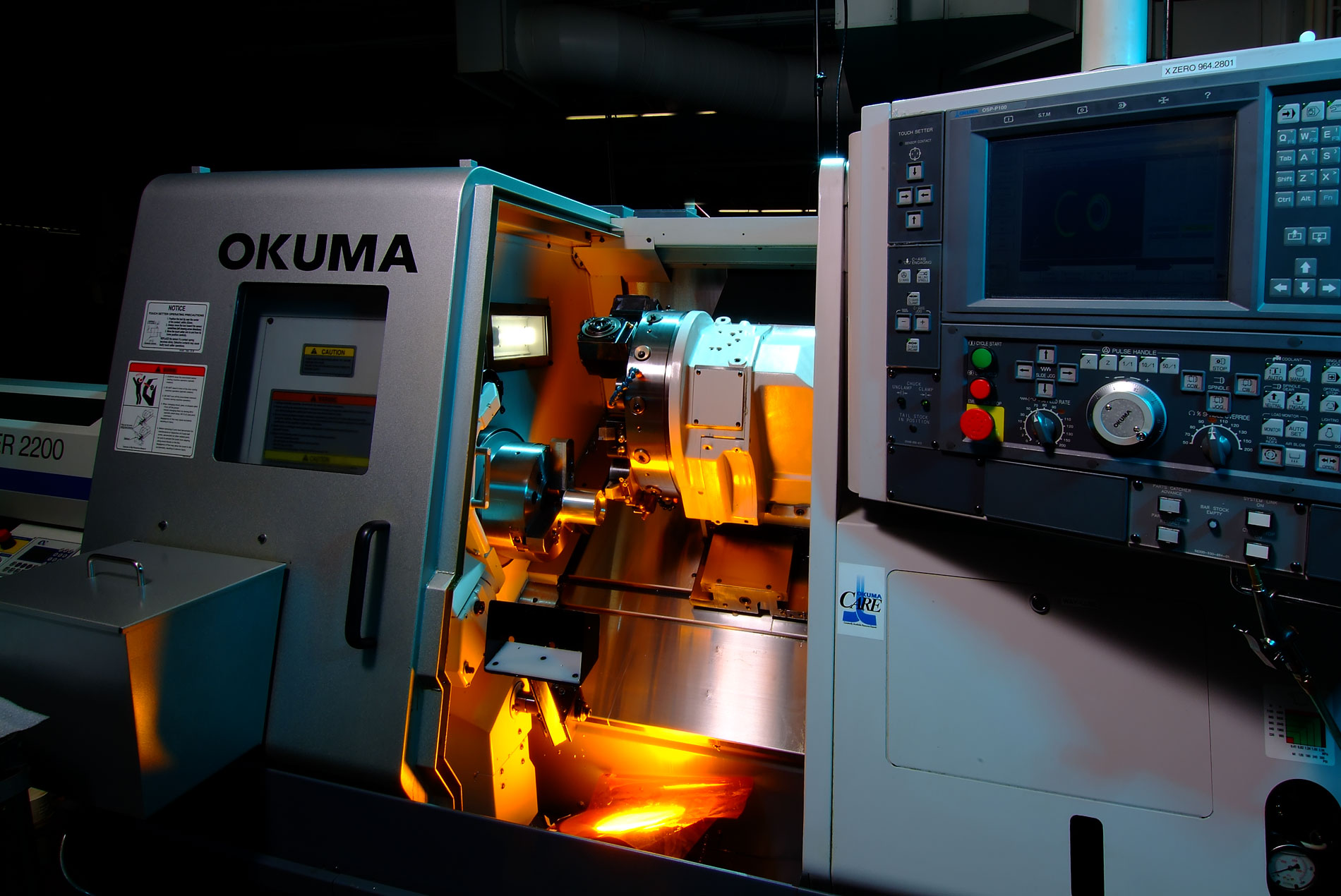 Okuma Machining with Gel Light on location photography